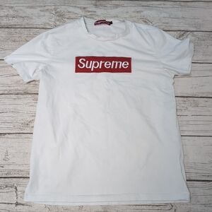 Supreme White T Shirt Big Logo Size Large